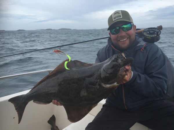 Niclas Bauer med en Flugfiskad flundra på 100cm!