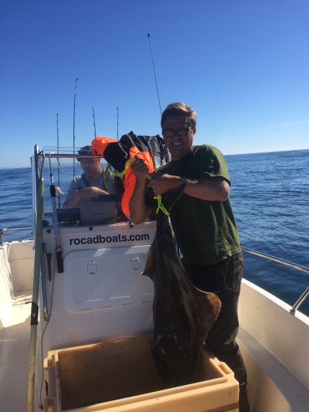 Team Hansson med en av de flundror de landat